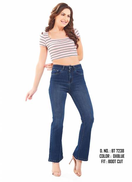 New Stylish Jeans Fancy Wear Boot Cut Pant Latest Collection BT 4114 DX Blue
